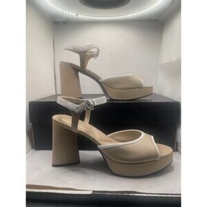 KARL LAGERFELD PARIS Women's Hallet Platform Ankle Strap Dress Sandals Size 8.5